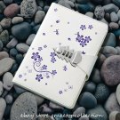 White Leather Cover Line Paper Notebook with Combination Lock for Girl and Women