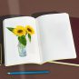 A5 Size Blank Page Notebook Comfort Soft Leather Cover 260 Pages Unlined Journal
