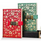 Beautiful Flower Faux Leather Diary with Lock Notebook for Girls and Women, B6