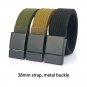 Classic Men's Webbed Belt for Jeans and Casual Wear Quick Release Metal Buckle