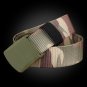 Camouflage Military Men's Web Belt with Plastic Buckle, Breathable Canvas Strap