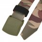 Camouflage Military Men's Web Belt with Plastic Buckle, Breathable Canvas Strap