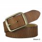 Full Grain Genuine Leather Belt with Luxury Brass Buckle for Men