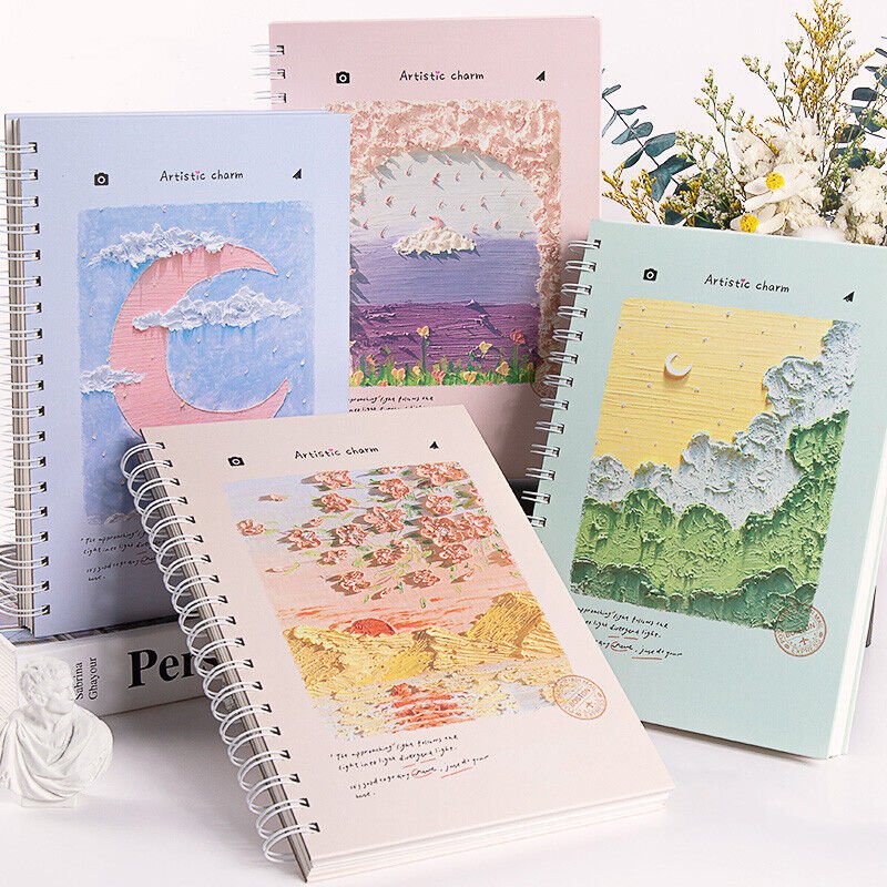 Thick Hardcover Spiral Notebook B5 size 150 Sheets 1 Subject Wide Ruled Notebook
