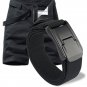 Black Military Web Canvas Belt for Men 1.5 inch Nylon Strap with Black Buckle
