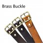 Full Grain Genuine Leather Belt with Luxury Brass Buckle for Men Big and Tall