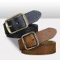 Full Grain Genuine Leather Belt with Luxury Brass Buckle for Men Big and Tall