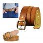 Full Grain Genuine Leather Belt with Luxury Brass Buckle for Men Big and Tall