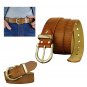 Full Grain Genuine Leather Belt with Luxury Brass Buckle for Men Big and Tall