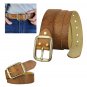 Full Grain Genuine Leather Belt with Luxury Brass Buckle for Men Big and Tall