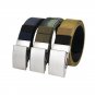 Men's Tactical Belt Reversible Webbed Strap with Automatic Metal Buckle 49 inch