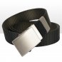 Men's Tactical Belt Reversible Webbed Strap with Automatic Metal Buckle 49 inch