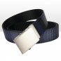 Men's Tactical Belt Reversible Webbed Strap with Automatic Metal Buckle 49 inch