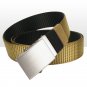 Men's Tactical Belt Reversible Webbed Strap with Automatic Metal Buckle 49 inch