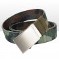Men's Tactical Belt Reversible Webbed Strap with Automatic Metal Buckle 49 inch