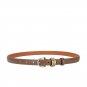Women's Original Leather Belt for Jeans and Dresses Metal Loop Skinny Fit Size L
