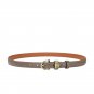 Women's Original Leather Belt for Jeans and Dresses Metal Loop Skinny Fit Size L