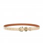Women's Original Leather Belt for Jeans and Dresses Metal Loop Skinny Fit Size L
