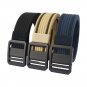 Tactical Mens Belt with Durable Webbed Strap and Metal Buckle, Black White Brown