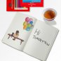 Super Thick Notebook of Graph Paper, A5 Size Marble Soft Leather Cover 640 Pages