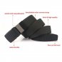 Tactical Men's Fashion Belt Durable Reverse Canvas Strap with Black Metal Buckle