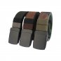 Tactical Men's Fashion Belt Durable Reverse Canvas Strap with Black Metal Buckle