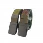 Tactical Men's Fashion Belt Durable Reverse Canvas Strap with Black Metal Buckle