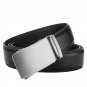 Men's Belt Ratchet Buckle Leather Strap Dress Belt for Work with Slide Buckle