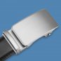 Men's Belt Ratchet Buckle Leather Strap Dress Belt for Work with Slide Buckle