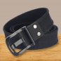 Men's Belt for Jeans Single Prong Metal Buckle Canvas Webbed Strap with Holes