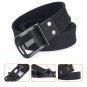 Men's Belt for Jeans Single Prong Metal Buckle Canvas Webbed Strap with Holes