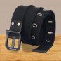 Men's Belt for Jeans Single Prong Metal Buckle Canvas Webbed Strap with Holes