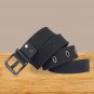 Men's Belt for Jeans Single Prong Metal Buckle Canvas Webbed Strap with Holes