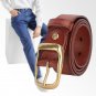 Full Grain Cow Leather Mens Belt for Jeans 1.3" Width Classic Casual Style