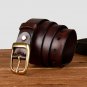 Full Grain Cow Leather Mens Belt for Jeans 1.3" Width Classic Casual Style