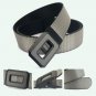 Elastic Men's Adjustable Belt for Pants Square Reverse Metal Buckle Big & Tall