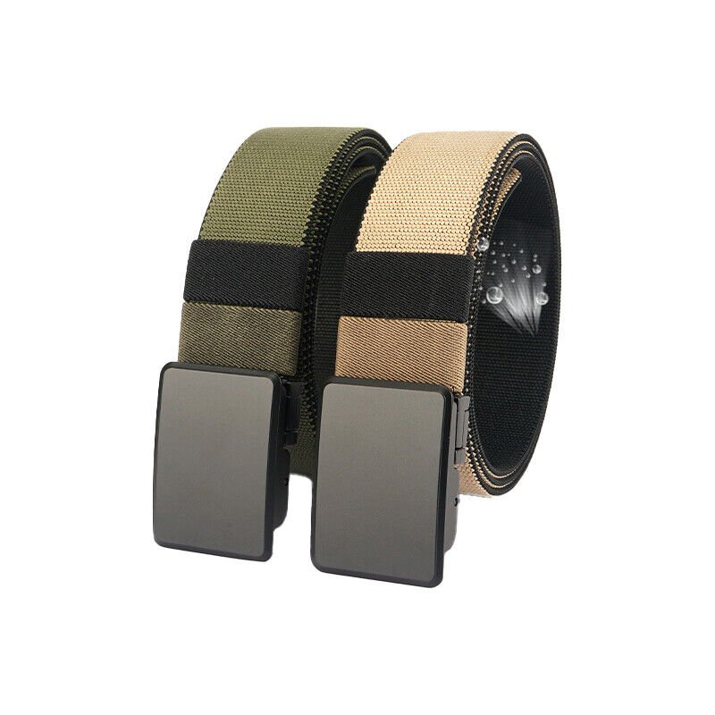 Extra Long Reversible Webbing Belt for Men Dual Color Strap with Rotate Buckle