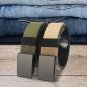 Extra Long Reversible Webbing Belt for Men Dual Color Strap with Rotate Buckle