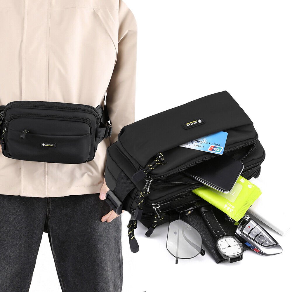 Durable Water Resistant Nylon Belt Bag Waist Bag Fanny Pack Sling Bag for Men