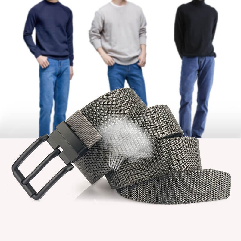 Mens Tactical Belt for Jeans Big and Tall Black Single Prong Buckle 1.5" Width