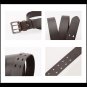 Leather Men's Work Belt, Durable Genuine Full Grain Leather Double Prong Belts