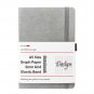 320 Pages Soft Leather Grid Paper Notebook Graph Paper Diary Notepad for Design