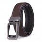 Big and Tall Men's Leather Ratchet Belt with Click Buckle No Hole Strap