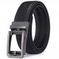 Big and Tall Men's Leather Ratchet Belt with Click Buckle No Hole Strap