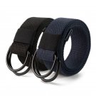 Big and Tall Men's Canvas Belt with Double D Ring Buckle, 3XL to 6XL, Pack of 2