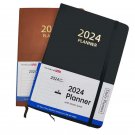 2024 Planner Notebook Organizer Daily Planner Day per Page Faux Leather Cover A5