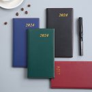 Pocket Size 2024 Weekly Planner on 2 Pages Layout Faux Leather Personal Diary