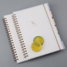 Large B5 Hard Cover Spiral Notebook with Index Tabs, Ruled, Grid, Dot, 160 Pages