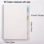 Large B5 Hard Cover Spiral Notebook with Index Tabs, Ruled, Grid, Dot, 160 Pages