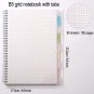 Large B5 Hard Cover Spiral Notebook with Index Tabs, Ruled, Grid, Dot, 160 Pages